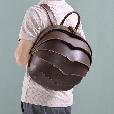 Handcrafted Top Leather Knapsack Backpack Men Travel Vintage Leather Rucksack Women Small/Large Laptop_voghion.com