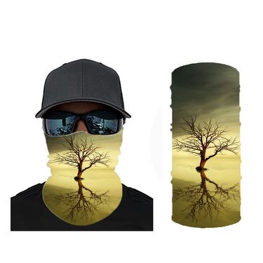 LazyZoom Magic Headscarf Bicycle Windproof Sun Protection Cycling Mask Neck Gaiter Landscape 3D Digital Print Outdoor Face Towel_voghion.com