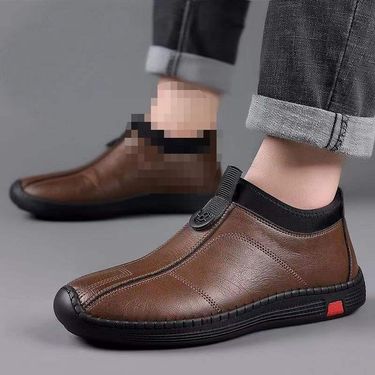 European Warm Series New Winter Cotton Men, Thickened And Waterproof, Non-Slip High-Top Warm For Dad, Casual Leather Shoes_voghion.com