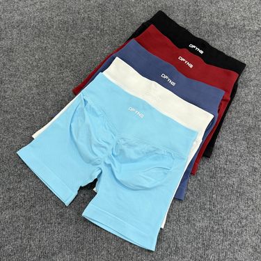Impact Women Fiess Sports Biker 4.5" Low Ribbed Band Gym Shorts Workout Scrunch Butt Yoga Seamless Leggings_voghion.com