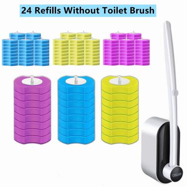 24PCS Disposable Toilet Brush Refills Upgraded 3 Layer Foam Cleaning Sponges Heads For Toilet Bathroom Bowl Cleaner Supplies_voghion.com
