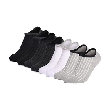 Men's socks casual cotton black white gray solid color breathable invisible cotton socks_voghion.com