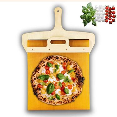 Wooden Pizza Peel – Handcrafted Natural Wood Pizza Shovel For Baking & Serving (55x35cm, 52.5x32.5cm, Smooth Slide Design)_voghion.com