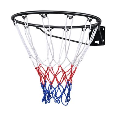 VEVOR Basketball Rim, Wall Door Mounted Basketball Hoop, Heavy Duty Q235 Basketball Flex Rim Goal Replacement With Net And Double Spring, Standard 18" Indoor Outdoor Hanging Hoop For Kids Adults_voghion.com