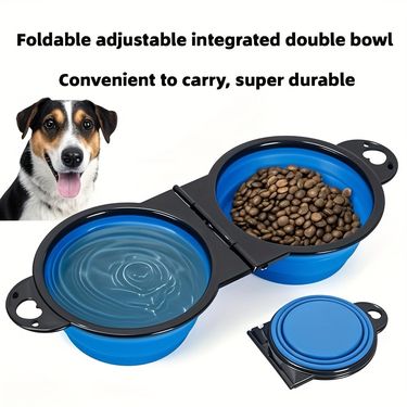 The New Model Is Foldable Double-layer Pet Bowl That Combines The Function Of A Feeder._voghion.com