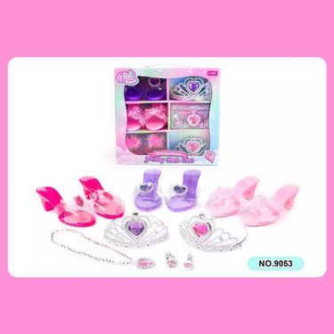 Girl Playhouse Princess Set Dressing up Jewelry Shoes Necklace Wearable Toys_voghion.com