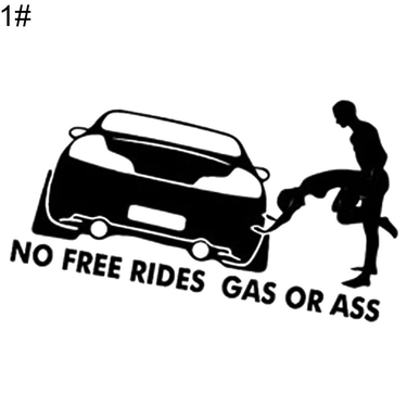 Yuanmheng Funny No Free Rides Gas or Ass Car Vehicle Reflective Decals Sticker Decoration_voghion.com