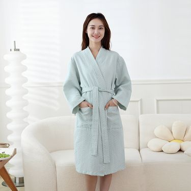 Ultra Soft 50 Strand Pure Cotton Bathrobe For Men And Women, Same Style, Couples' Homestay Bathrobe, Nightgown, Hotel Bathrobe, Home Clothes_voghion.com