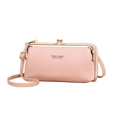 Mobile Phone Bag Oblique Span Multi-functional Pu Leather Dinner Bag Fashion Lychee Print Shoulder Bag_voghion.com