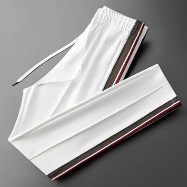 Men's Clothing goods light luxury 2024 spring and summer fashion trend contrast color ribbon thin men's straight sports sweatpants casual pants men_mkmklike.com