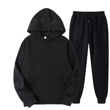 Hoodie Set Sports Casual Blank Solid Color Two-piece Men's Loose Tracksuit_voghion.com