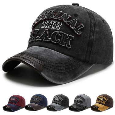 Men's Vintage Washed Cloth Letters Baseball Cap Curved Cord Dressed Cap Spring and Autumn Outdoor Sports Women's Sunshade Cap Trendy_voghion.com