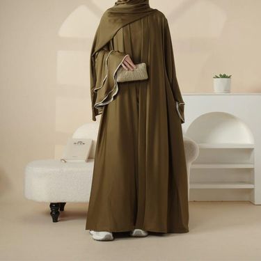 Women's Clothing Commerce Ruffle Sleeves Women's Abaya 5 Piece Set High Quality_voghion.com