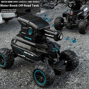Children's remote-controlled tank toy off-road vehicle can launch water bombs, electric 2.4G climbing car, boy_voghion.com