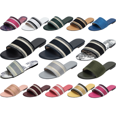 Designer's Fashionable Embroidered Flat Bottomed Women's Slippers Can Be Worn Externally, Women's Beach Sandals, Outdoor Versatile Shoes_voghion.com