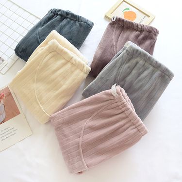 Ultra-Soft Maternity Lounge Pants With Belly Support - Thick Flannel Thermal Pants For Pregnancy & Postpartum (Multiple Prints & Sizes)_voghion.com