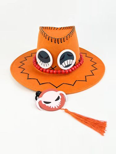Fashion Spring Summer One Piece Fire Fist Ace Trend Western Cowboy Anime Peripherals Cosplay Jazz Hat Men_voghion.com