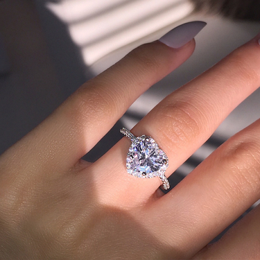 Hot Sale Diamond Love Ring Microset Mozzarella Diamond Heart Ring Engagement Proposal Diamond Ring Ladies Ring_voghion.com