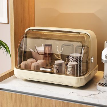 Bottle Storage Box With Drainage And Dustproof Cover, Baby Tableware Drying Rack, Cup Drainer_voghion.com