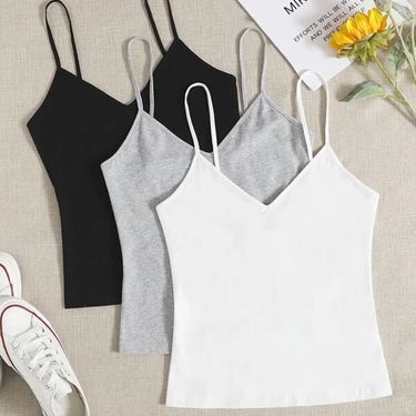 Beautiful back small camisole three-piece vest for women slim inner wear short women's summer tops slim bottoming shirt_voghion.com