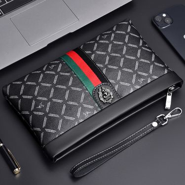 Men's Bags High end brand men's clutch bag business envelope bag men's fashion handbag men's clutch bag large capacity_voghion.com