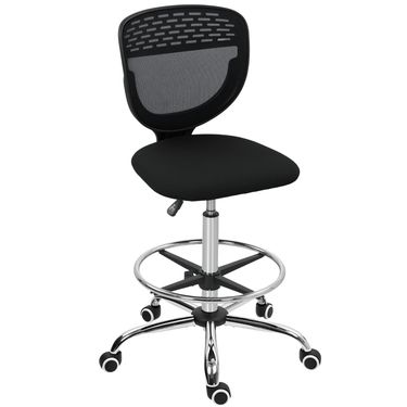 Bürostuhl Höhenverstellbar, Gepolstert, Schwarz_voghion.com