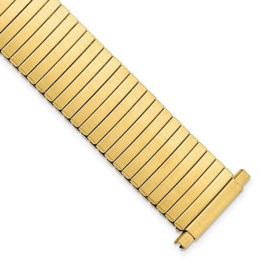 DeBeer 17-22mm Mens Satin Gold-tone Stainless Steel Thin-Flexo Satin Expansion 6.5 Inch Watch Band_voghion.com