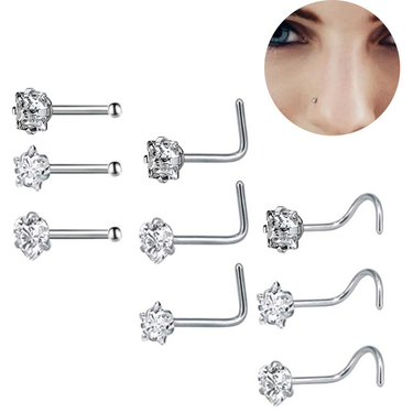 Nose Nail Multifunctional Zircon Nose Headwear Earrings Amazon Heart Zircon Nose Nail Body Piercing Jewelry_voghion.com
