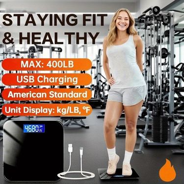 1pc Digital Weight Scale - High Accuracy, Health Tracking, USB Charging, Durable, Easy To Operate, For Home & Fiess Use_voghion.com