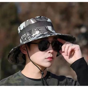 Sunshade Fisherman Camouflage Sun Labor Protection Mesh Summer Men's Outdoor Leisure Travel Fishing Hat_voghion.com