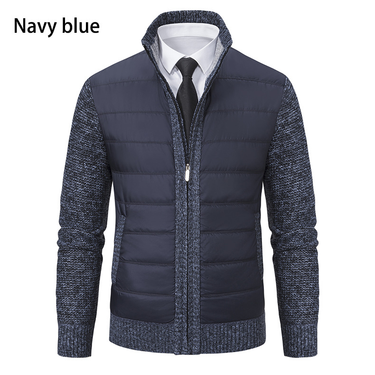 Men's Clothing Autumn and winter new men's cardigan sweater foreign trade sweater jacket plus velvet thickened men's jacket_mkmklike.com
