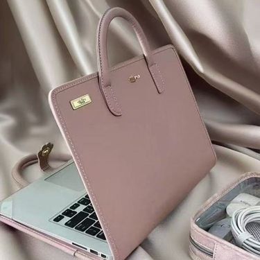 Computer Bag And Computer Protective Case, Laptop Handbag, Pink Girlish Style_voghion.com