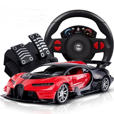 Hand-held gift box Steering wheel remote control car 1:16 charging four-way high-speed car gravity induction electric toy_voghion.com