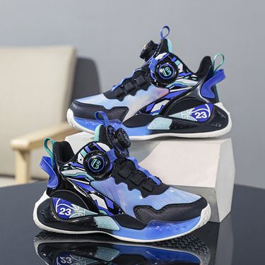 Boys' Mesh Breathable Friction With Sound, Big Sports Teenagers' Running Children's Shoes, Kobe Blue Basketball Shoes_voghion.com