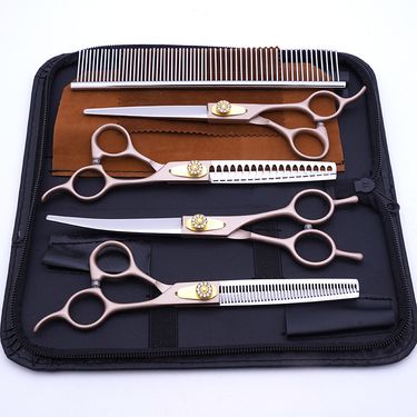 7-inch stainless steel high-end pet scissors, professional pet beauty hair trimming scissors, dog thinning scissors_voghion.com