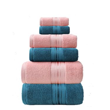 Pure Cotton Bright Satin Solid Color Household Absorbent Three Piece Set Six Piece Set Towel Bath Towel Square Towel Set_voghion.com