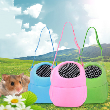 Small Pet Hamster Carrier Pure Color Leash Travel Bag Mesh Design Breathable_voghion.com