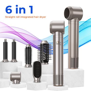 6-in-1 high-speed hair dryer multi-function hair dryer American and European standard straight curly hair dual-use hot air comb foreign trade_voghion.com