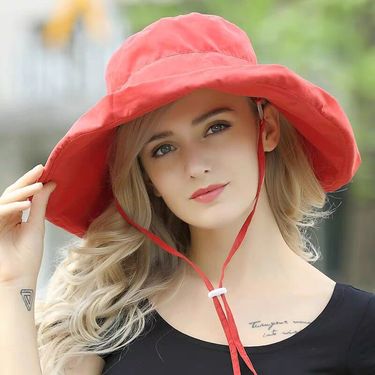 Big Edge Sun Hat Women's Summer Sun Protection Beach Hat Foldable UV Protection Bucket Hat_voghion.com