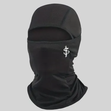 Black Breathable Balaclava Letter Print Motorcycle Face Mask_voghion.com