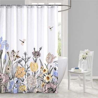 Vio Cross-border Simple Waterproof Shower Curtain 3D Digital Shower Curtain Bathroom Partition Curtain Cross-border Foreign Trade_voghion.com