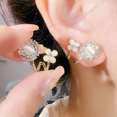 Women's Earrings Luxury flowers all match temperament accessories Fashion earrings Flash diamond earrings women's premium stud earrings_viptrois.com