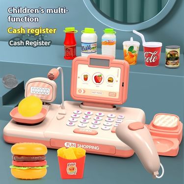 Supermarket simulation all-in-one machine toy children's baby cash register set for boys, girls, and babies to play at_voghion.com