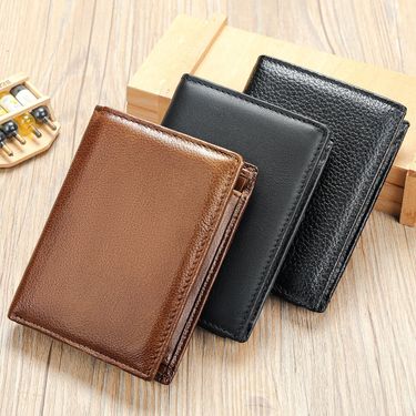 Handmade Cowhide Wallet Men's Genuine Leather Anti Theft Wallet High End Large Capacity Wallet_voghion.com