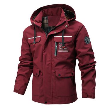 New Men's Spring And Autumn Single Layer Youth Hooded Windbreaker Thin Windproof Waterproof Outdoor Hiking Jacket_voghion.com
