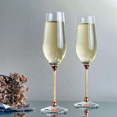 Home & Garden Diamond Stem Champagne Glass Set Crystal Goblet Set Suitable For Bar Restaurant Home Champagne Glass_voghion.com