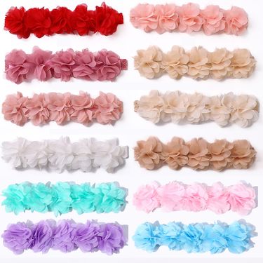 Foreign Trade European and American Children's New Hair Accessories Baby Snow Flowers Multi-color Hair Rope Baby Solid Color Flowers Thin He_voghion.com