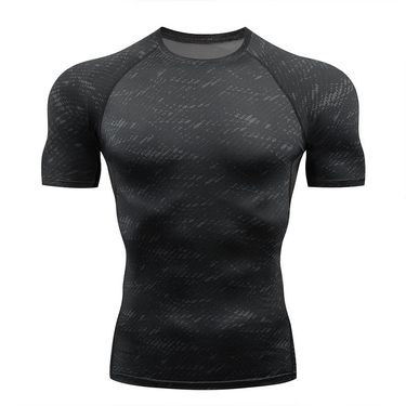 Man's clothing Quick-drying T-shirt Men's gym running training outdoor stretch breathable exercise tight short-sleeved top_voghion.com