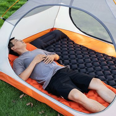 Outdoor Camping Inflatable Mattress Sleeping Pad With Pillows Ultralight Air Mat Built In Inflator Pump Hiking_voghion.com