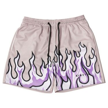 Teenage and guys young men Fashion brand new four-point shorts men's joint flame shorts fitness sports running quick-drying basketball shorts _voghion.com